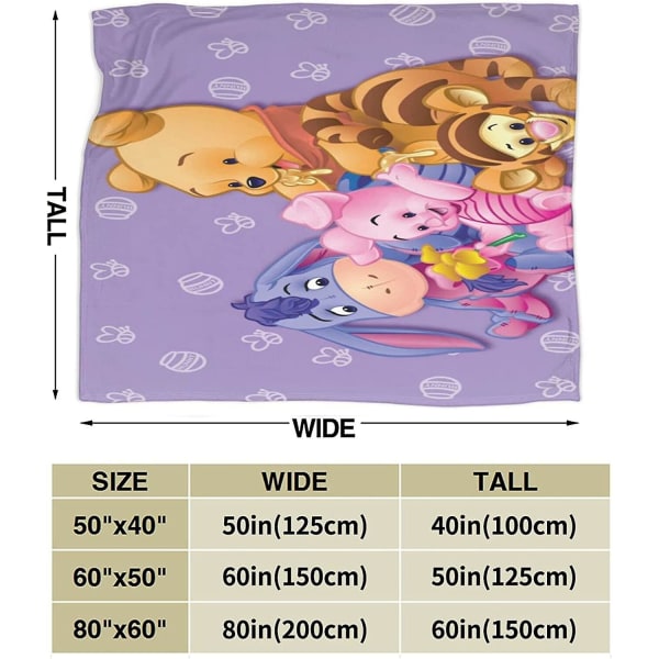 Eeyore Filt Mjuk Varm Ultramjuk Lätt Plysch Säng Soffa Vardagsrum För Barn -w298 50x40in 125x100cm