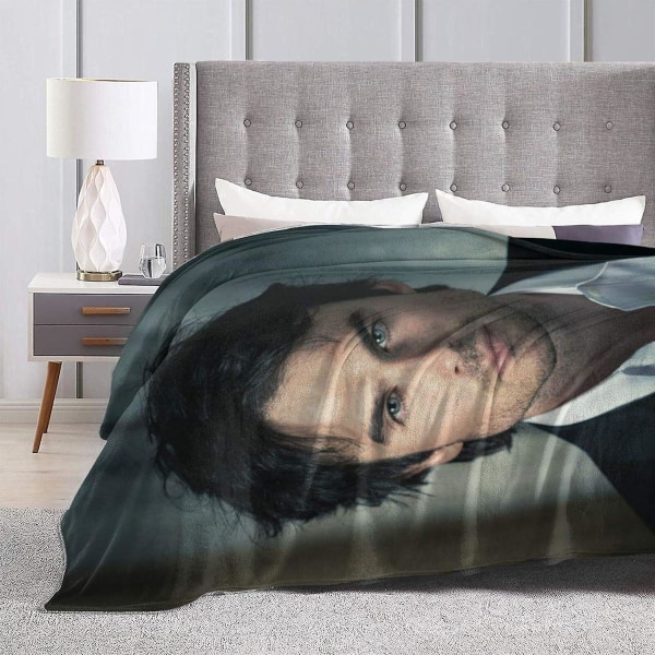 Ian Joseph Somerhalder Filt Flanell Luftkonditionering Student Mjukt Thermal Barn/vuxen Vam Pi-re Filt-n477 80x60in 200x150cm