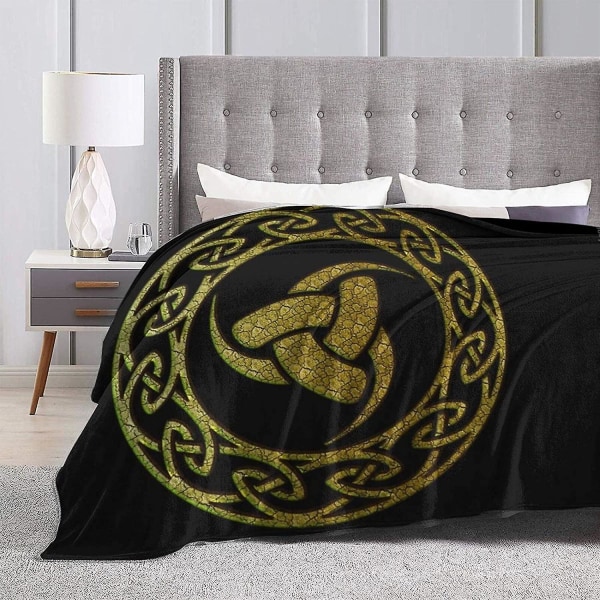 Ravens Norse Mythology Viking Ultramjuk mikrofleecefilt Mjuk och varm printed filt Flanellkastfilt Mas Födelsedagspresent, B 60x50in 150x125cm