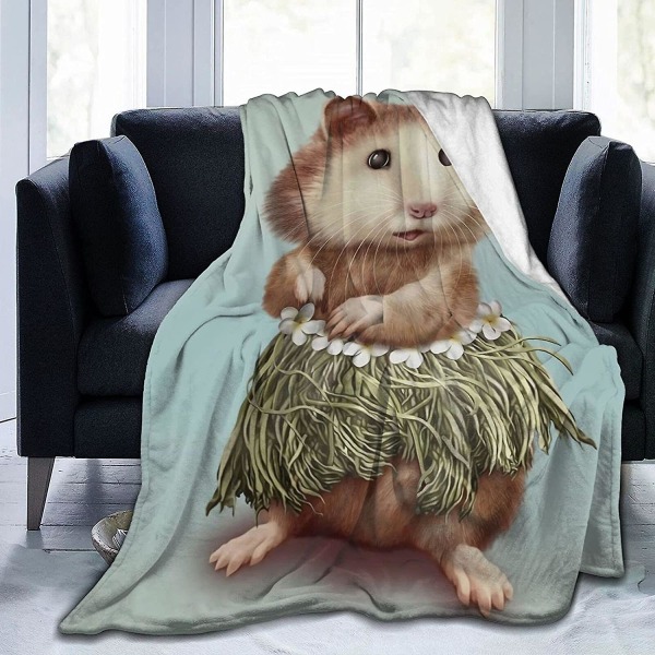 Hamster Hula Ultra-mjuk mikrofleecefilt Heminredning Lättvikt för bäddsoffa -q131 60x50in 150x125cm