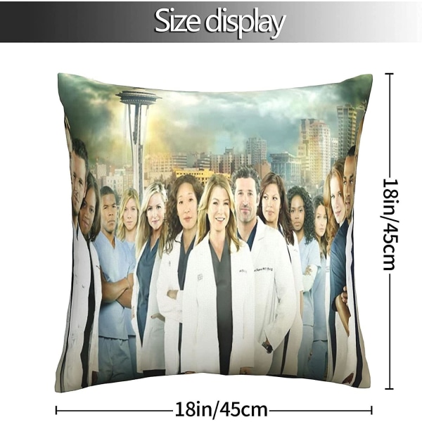 Kuddfodral Grey's Anatomy Varmt och mjukt cover för dekorativa örngott i bäddsoffa utomhuskudde