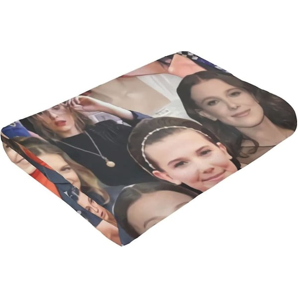 Millie Bobby Brown Mjuk och behaglig varm fleecefilt för soffa, säng, kontorsknäskydd,säng Car Camp Cozy Mysig Fluffy Plysch Throw Filtar-b11 60x50in 150x125cm