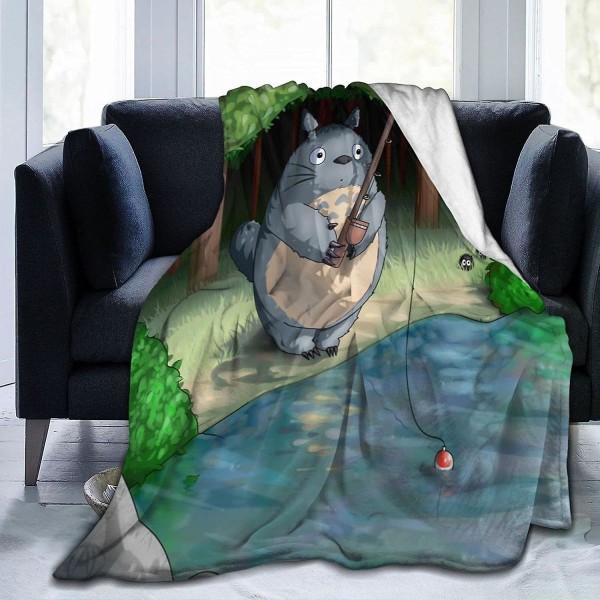 Vintage My Neighbor Totoro Fleece Täcke Lättviktsfilt Andas Mysig Sängfilt Flera storlekar För Vuxna Barn Tonåringar Great Bedro 50x40in 125x100cm