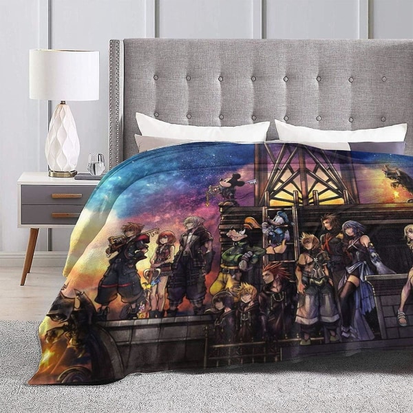 Kingdom Hearts Cartoons Anime Filt Kastar Säng Queen Size Ultra Mjuk Mikro Varm Fluffig Soffa Vardagsrum Lyx Filtar -x367 60x50in 150x125cm