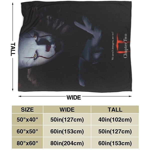 Pennywise Ultrasoft mikrofleecefilt lämplig för säng, soffa, camping, kall bio eller resor-l151 80x60in 200x150cm