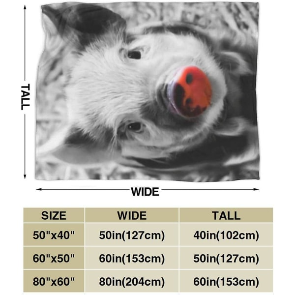 Unika fleecefiltar av flanell,pet Splash Sweet Piglet Red Nose Pig Animal In The World Mysig slängfilt för vintern Vardagsrum Dekorativ,luftkonditionering 60x50in 150x125cm