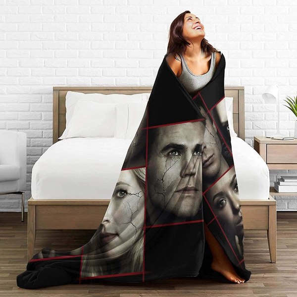 The Vampire Diaries Filtar kastar mjuk plysch för tonåringar kvinnor för sovrum Bäddsoffa kontorssoffa -designmame2--u22 80x60in 200x150cm