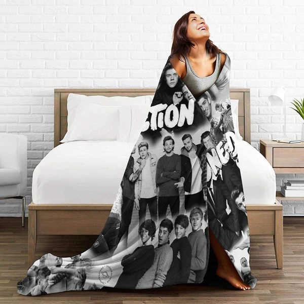 One Direction 3d Mjuk och varm slängfilt Printed Ultramjuk mikrofleecefilt Fyra premium flygplansmjuk mikrofleece resefilt-n36 60x50in 150x125cm