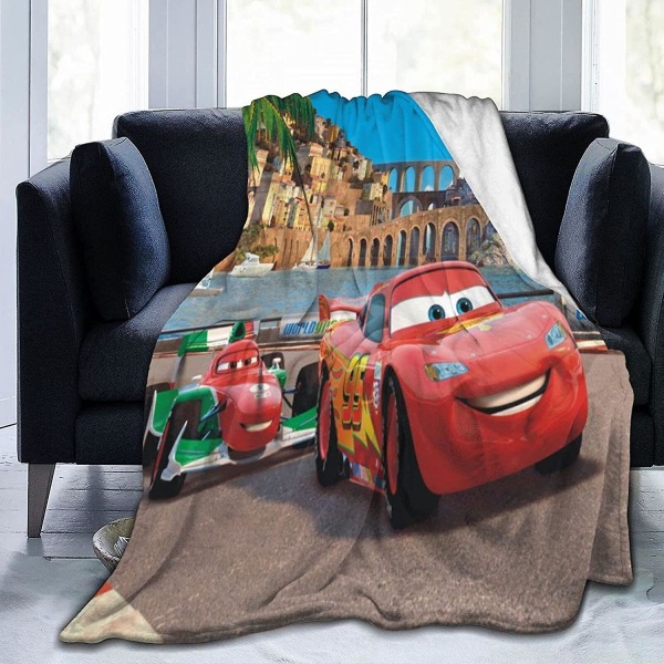 Cars Lightning Mcqueen Throw Filt, Plysch Flanell Throws För Soffa Och Säng, Super Mjuk Vändbar Tv Filt, Bekväm Vårdande Present Välmatchat sovrum 50x40in 125x100cm