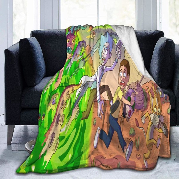 Rick And Morty Fleecefilt Flanell Fleece Sängstorlek Etra Tjock sängfilt Supervarm Mysig för vintern Flera storlekar för vuxna barn Tonåringar Great B 80x60in 200x150cm