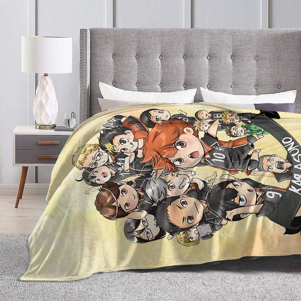 Flanell Haikyuu! Karasuno-fly High Throws Filt Soft Comfort Sängfilt Soff Travel ( Haikyuu 7) 60x50in 150x125cm