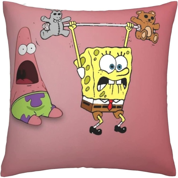 Mjuka och bekväma Spongebob kuddfodral 45cm X 45cm Fyrkantiga kuddfodral för soffa sovrum med osynlig dragkedja 18x18 tum Dubbelsidig Prin