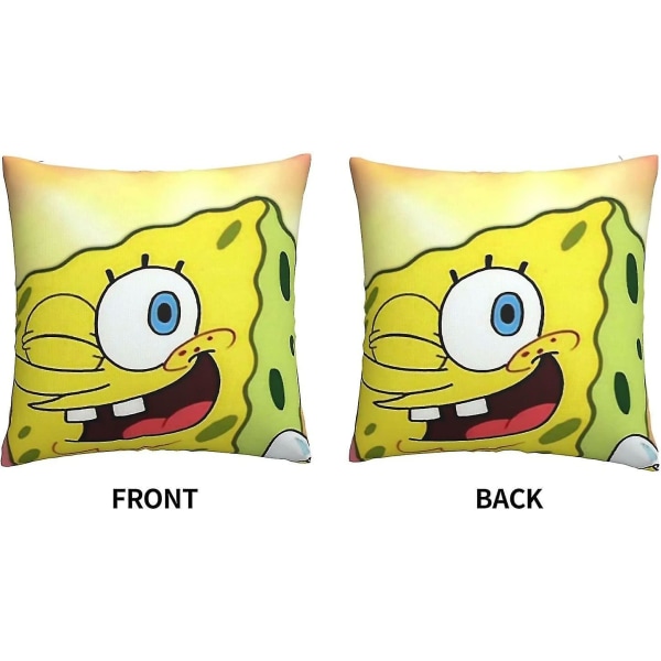 Mjuka och bekväma Spongebob kuddfodral 45cm X 45cm Fyrkantiga kuddfodral för soffa sovrum med osynlig dragkedja 18x18 tum Dubbelsidig Prin