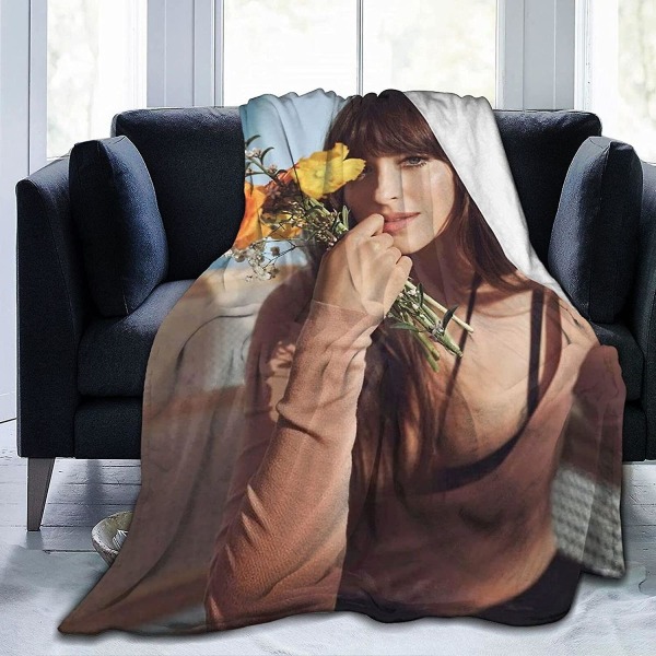 Dakota Johnson-filt Ultramjuk flanellfilt 3d- print Fluffig plyschfilt Sängdekoration Sängfilt till vardagsrummet Sovrumsdekoration 50x40in 125x100cm