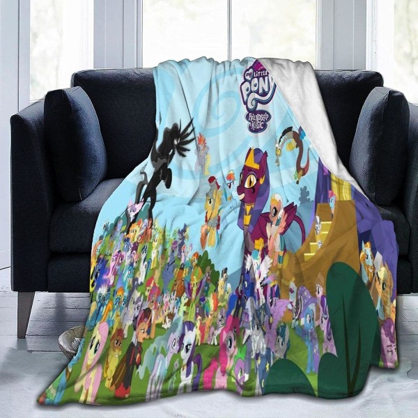 My Little Pony Flanell Slängfilt Ultramjukt överkast Mikrofiberfleecefilt Slitstark heminredning Perfekt för soffsoffa utomhus Välmatchad Be 50x40in 125x100cm