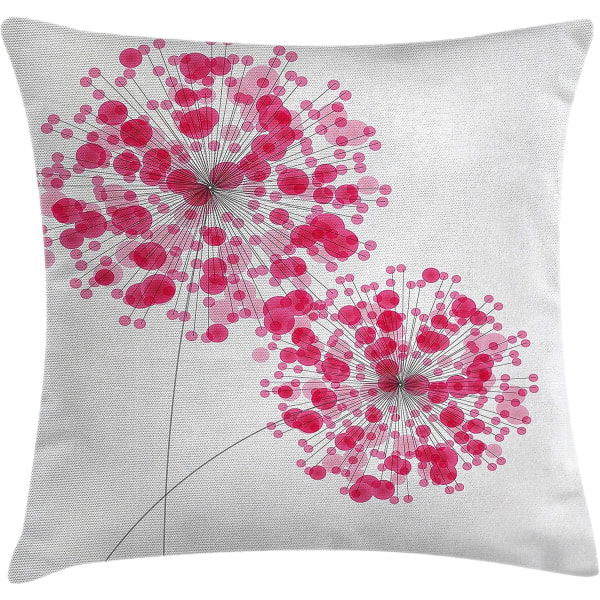 Rosa kuddfodral Cover, konceptuell maskros Designbukett Modernt blomsterarrangemang Trädgårdsväxter Romantisk, 18" X 18", Pearl Pink