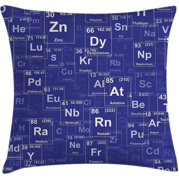 Periodiskt bord Cover, kemielement i abstrakt stil Science Room Bakgrund, 20" X 20", blå vit