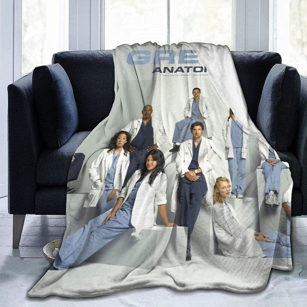 Grey's Anatomy Ultramjuk flanell fleece sammet plysch plädfilt Soffa/vardagsrum/varm vinterpäls plysch filtar för vuxna eller barn-x68 50x40in 125x100cm