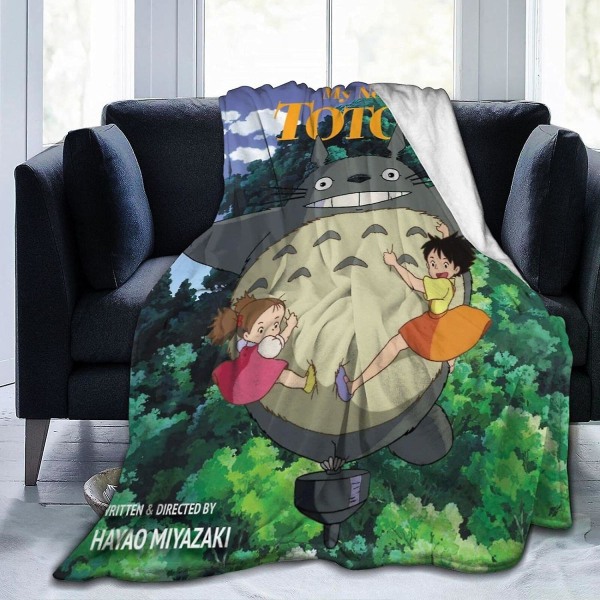 Vintage Totoro Fleece filt Flanell Fluffig Täcke Sovrum Sängkläder Inredning Mjuk Mysig Flera storlekar För vuxna Barn Tonåringar Välmatchat sovrum 50x40in 125x100cm
