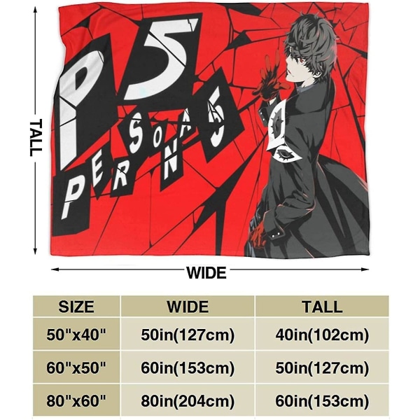 Persona 5 filt Lätt flanell fleece Vändbar fluffiga plädar Helårsfilt för säng/soffa/soffa-e48 60x50in 150x125cm