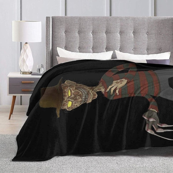 Skräckfilmer Halloween Freddy Krueger Flanell Fleecefilt Lättvikt Supermjukt Varmt Mysigt Lyxtäcke Heminredning För Soffa, Säng, Soffa, T 60x50in 150x125cm