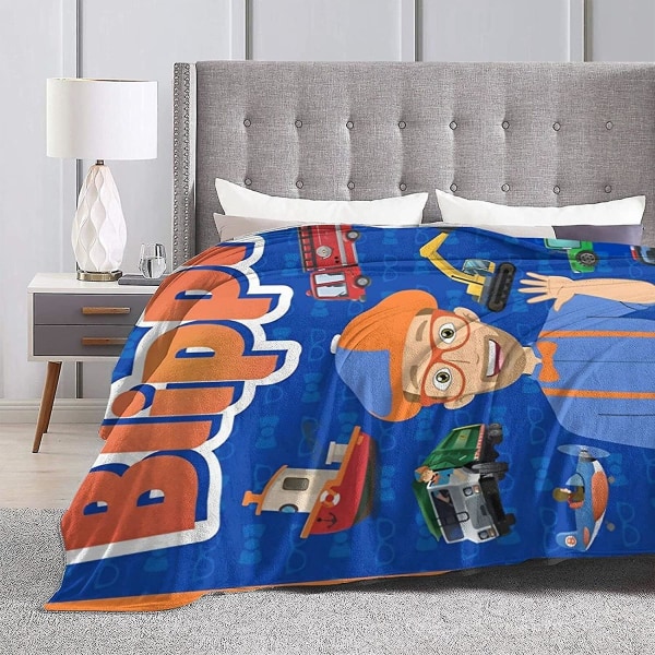 Blippi Cartoon Ultramjuk mikrofleecefilt Heminredning Lättviktsföremål till bäddsoffa -q550 60x50in 150x125cm