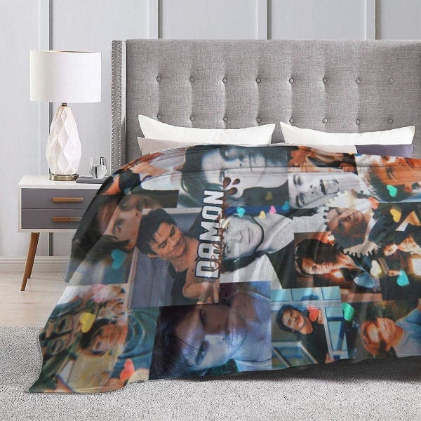 Ian Somerhalder Damon Salvatore Ultramjuk mikrofleece-sängfilt för hem Bäddsoffa Mysig varm 3d- printed filt för barn Vuxna Bra säng 80x60in 200x150cm