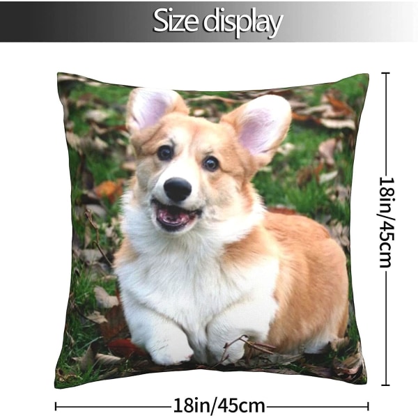 Demon Slayer Kuddfodral Mjukt kuddfodral Cover Soffa Heminredning 18 X 18 tum-söt Corgi2