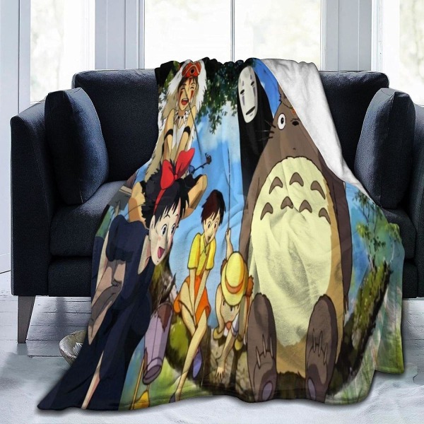 Vintage My Neighbor Totoro filt Andas mysigt sängfilt Flera storlekar för vuxna barn Tonåringar Välmatchade sovrumstillbehör-i218 50x40in 125x100cm