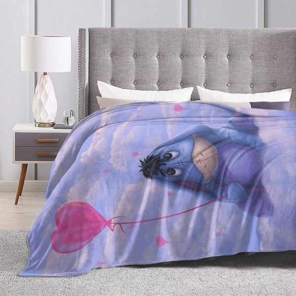 Eeyore flanellfiltar Lättvikts Mjuk Fuzzy Plysch Fleecefilt Hela säsongen För Bäddsoffa Flera storlekar För Vuxna Barn Tonåringar Välmatchad Be 50x40in 125x100cm