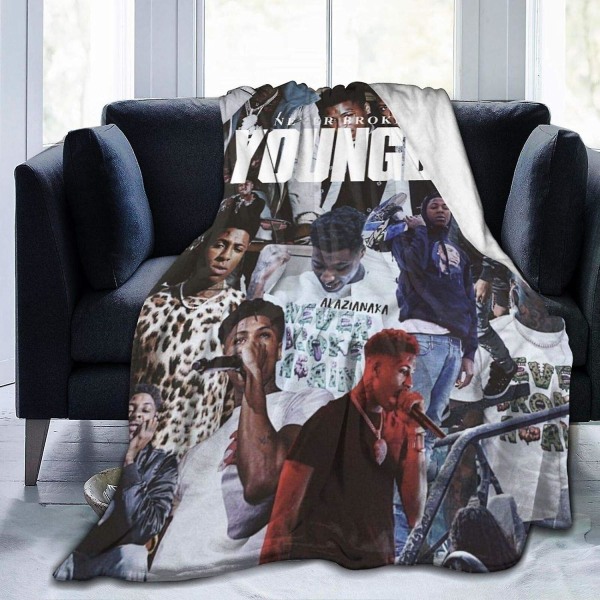 Youngboy filt Supermjuk mikrofleece Går aldrig sönder igen Dekorationer Flanell Täcken Varm Fuzzy Plysch Till Säng Soffa Vardagsrum Sovrum Offic 80x60in 200x150cm