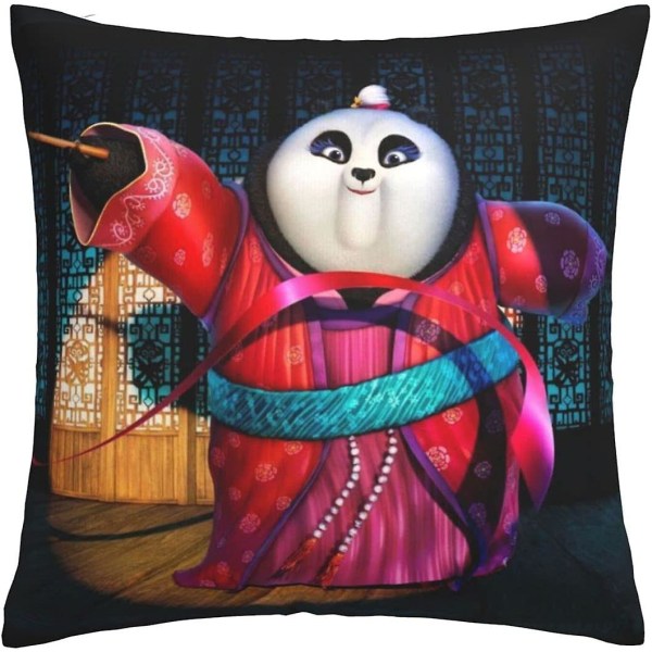 Kungfu Panda Mjuka kuddfodral 45 X 45 Cm Fyrkantiga kuddfodral Bekväma dekorativa kuddfodral Lyxigt cover för soffa sovrum med inv