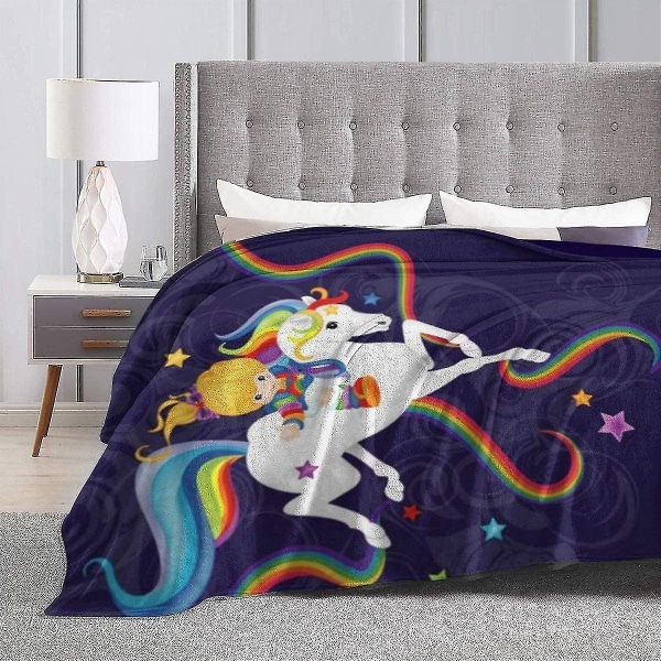 Rainbow Brite And Starlite Memories Fleecefilt Supermjuk Lättvikt Mysig hemsoffa Throw -u83 80x60in 200x150cm