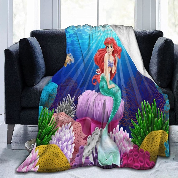 Princess Ariel Pälsfilt Varm Bekväm Mjuk Söt Filt, Lämplig för soffa, stol och säng Flera storlekar för vuxna barn Tonåringar Great Bedroom 60x50in 150x125cm