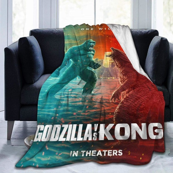 Godzilla Vs Kong Filt Flanell 3d printed Mjuk Varm Slängfilt Varm, Hem, Säng, Sofffilt.-n478 50x40in 125x100cm