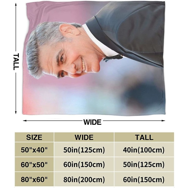 George Clooney filt Ultramjuk flanellfilt 3d- print Fluffig plyschfilt Sängdekoration Sängfilt för vardagsrumsrum Sovsalsinredning (3 storlekar 60x50in 150x125cm