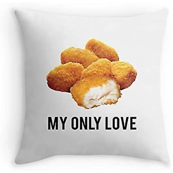 Örngott Mjuka kuddfodral Case Chicken Nuggets My Only Love For Soffa Soffa Vardagsrum Säng Dekorativ (kvadrat 18x18)