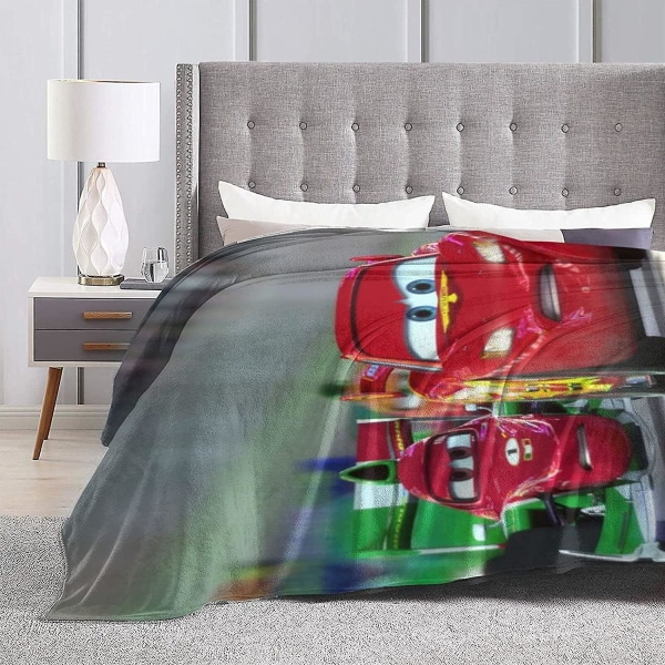 Cars Lightning Mcqueen Slängfilt För Soffa,stickad Slängfilt Med tofsar, Dekorativ Mjuk Stickad Filt Släng Flera storlekar Välmatchad säng 60x50in 150x125cm