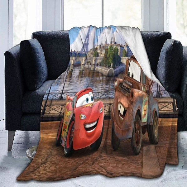 Cars Lightning Mcqueen Fleecefilt Slängfilt Fuzzy Soft filt för soffa, säng, soffa -w55 80x60in 200x150cm