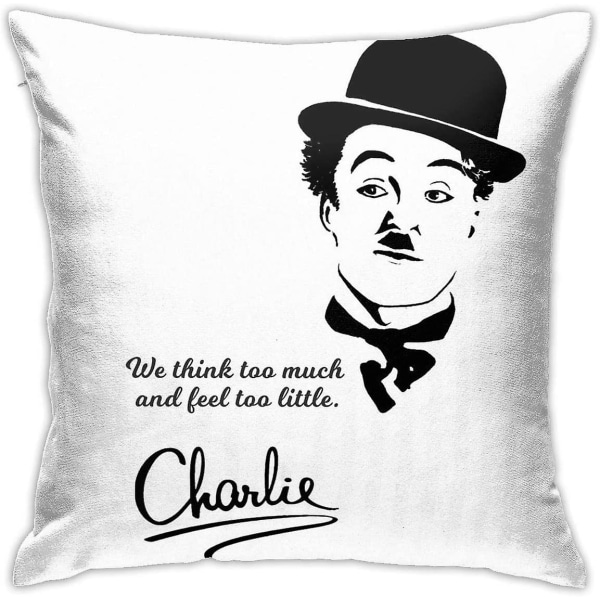 Chaplin Quote Örngott Mjuka kuddfodral Sovrum Soffa Soffa Fyrkantiga örngott Heminredning Kuddfodral 18x18 tum