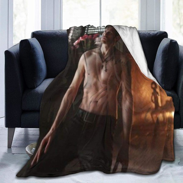 Se Klaus bar överkropp på The Vampire Diaries! Filt för soffa soffa eller sängar, mjuk luddig plyschfilt, lyxig flanell filt, supermysigt och 50x40in 125x100cm