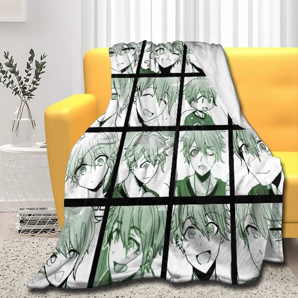 Danganronpa-monokuma-kokichi-collage Filt Ultramjuk flanellfleece Helårs Lättvikt Vardagsrum/sovrum Varm inredning Presentidé Liten Bra B 50x40in 125x100cm