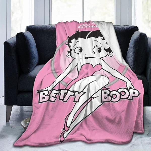 Vintage Betty Boop Super Ultra Mjuk flanell fleecefilt Stor Fluffig Varm Säng över Säng Soffa Soffa- Flera storlekar För Vuxna Barn Tonåringar Fantastisk säng 50x40in 125x100cm