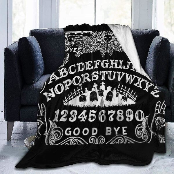 Ouija Board Black Throw Filt Mjuk flanell fleecefilt för soffa,säng,soffa,stol Kontor,resor,camping-r94 80x60in 200x150cm