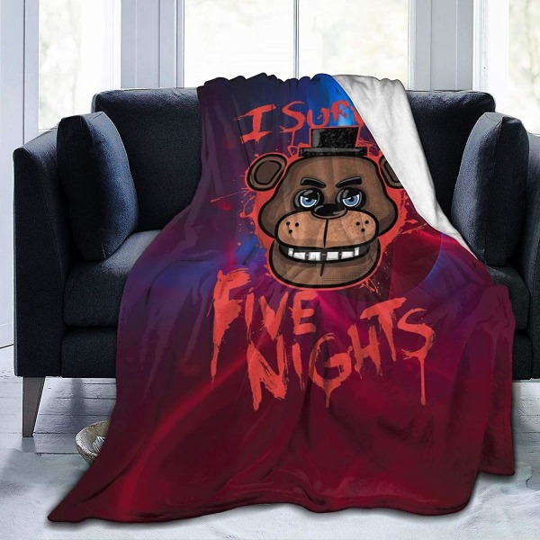 Toy Freddy I Surviveed At Freddys Five Nights Soft Mysig Lyx Flanell Anime Manga Collection Filt Luftkonditionering Filtar Till Sängsoffa Couch-e82 50x40in 125x100cm