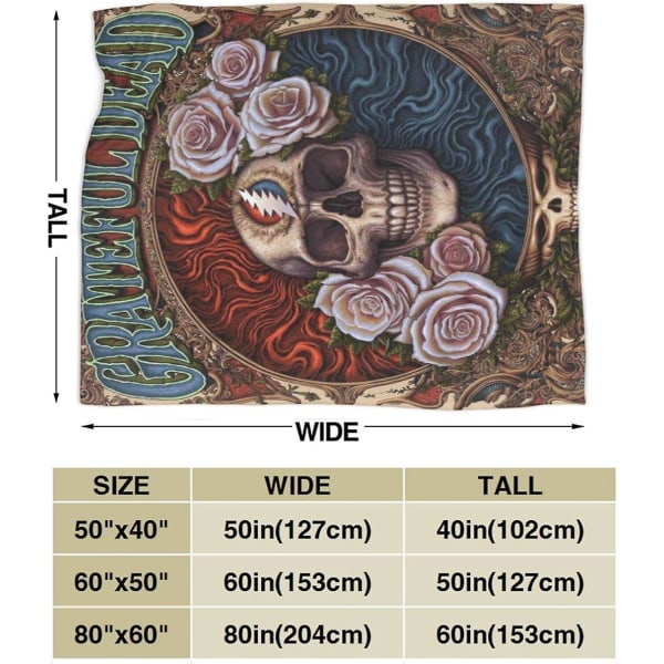 Gra_teful Dead Ultramjuk mikrofleecefilt -n451 50x40in 125x100cm