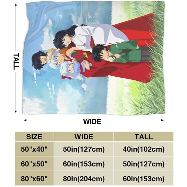 Inuyasha Fleece Vändbar Mysig Sängfilt Anime Vinterfilt Sesshomaru Förtjockning Håll värmen För Soffa Bäddsoffa Campingch-f576 80x60in 200x150cm