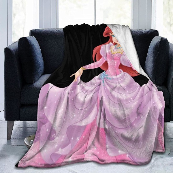 Prinsessan Ariel Tjocka slängfiltar för vuxna barn,fleecefilt för säng och soffa -w210 80x60in 200x150cm