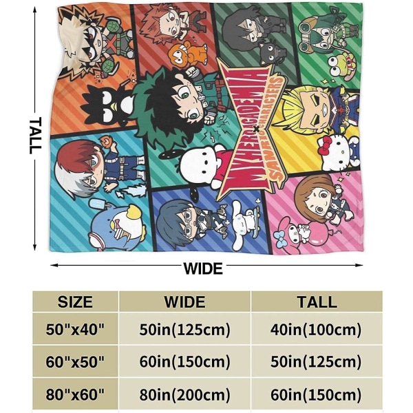 My Hero Academia filt Anime filtar Mjuk plysch fleece filtar för soffa Soffa sängkläder Vardagsrum-l56 50x40in 125x100cm