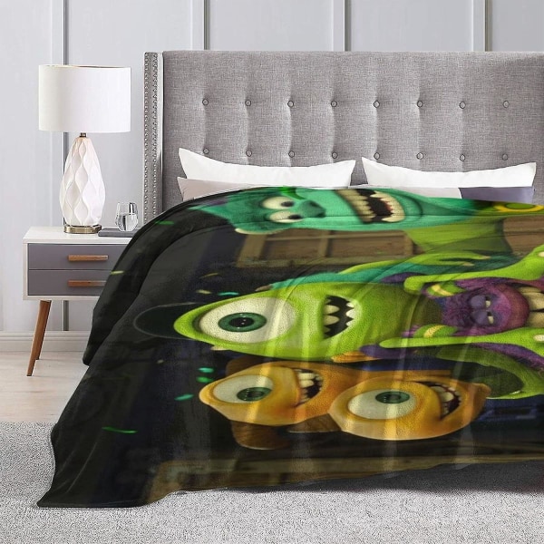 Monster University Sängfilt Lättvikts Sängfilt För Barn Vuxna Mjuk Varm Flanell Sängfilt.för Säng,soffa,camping Och Resor Great Bedroo 80x60in 200x150cm